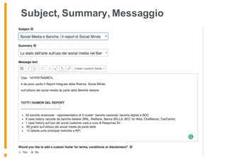 Subject, Summary, Messaggio
 