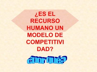 ¿ES EL RECURSO HUMANO UN MODELO DE COMPETITIVIDAD? ¿por qué? 
