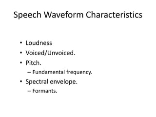 speech processing basics | PPTX
