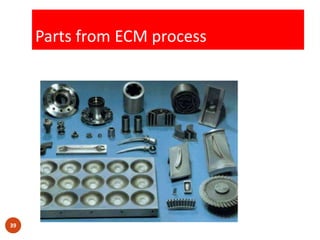 Parts from ECM process
39
 