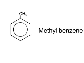 CH3
Methyl benzene
 
