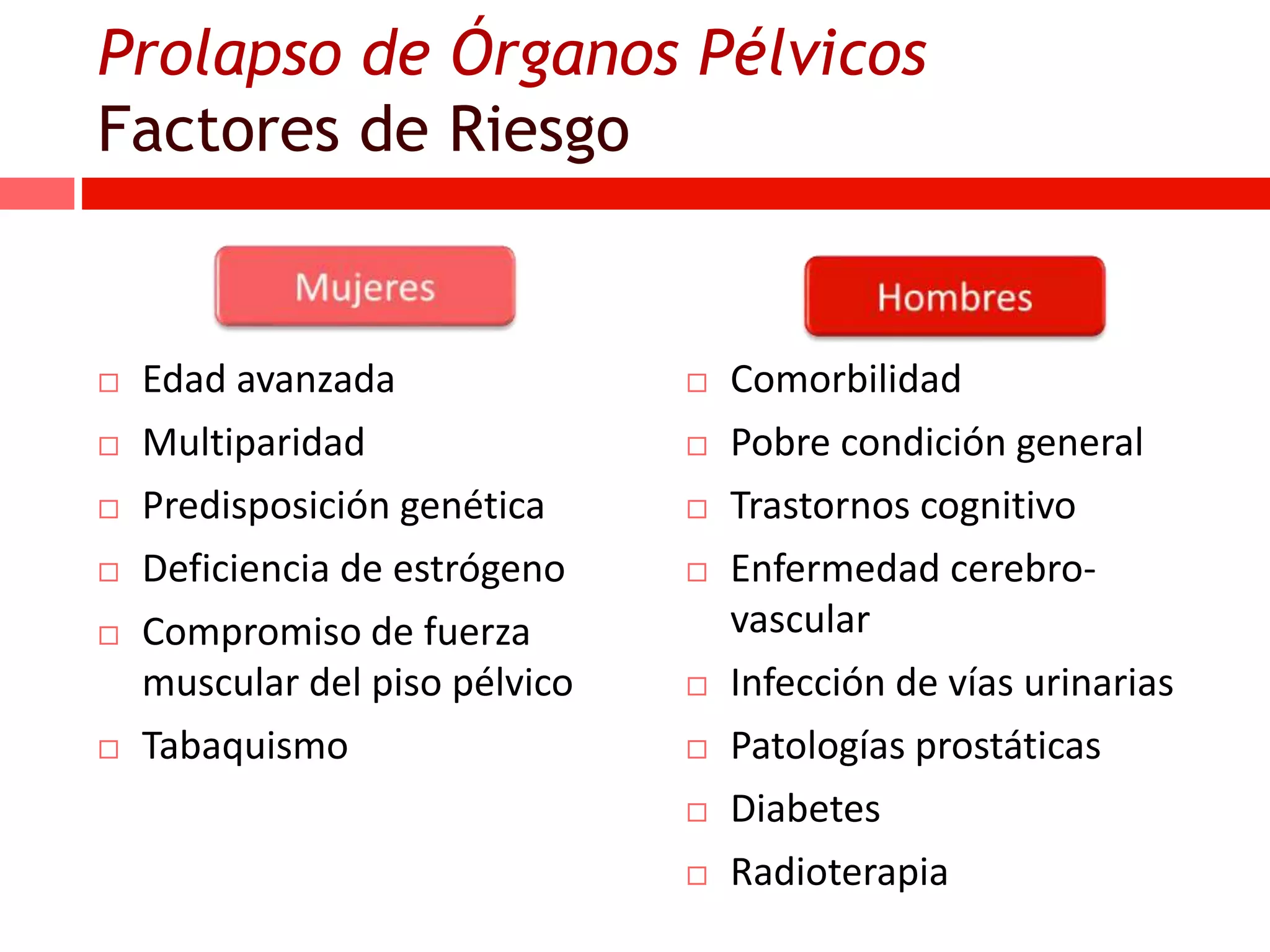 Incontinencia Urinaria y Prolapso de Organo Pelvico: Evaluacion | PPTX