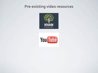 Pre‐existing video resources
 