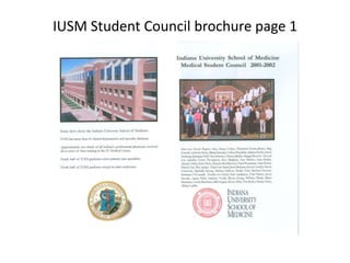 IUSM Student Council brochure page 1