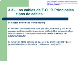37
Curso: Fibra óptica en sistemas de telecomunicaciones
Capítulo IV - Sistemas de telecomunicaciones basados en
fibra ópt...