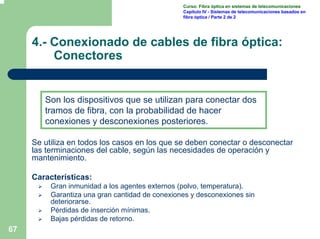 67
Curso: Fibra óptica en sistemas de telecomunicaciones
Capítulo IV - Sistemas de telecomunicaciones basados en
fibra ópt...