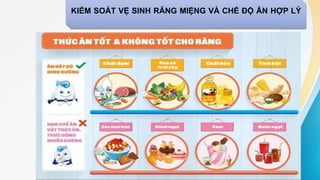 KIỂM SOÁT VỆ SINH RĂNG MIỆNG VÀ CHẾ ĐỘ ĂN HỢP LÝ
 