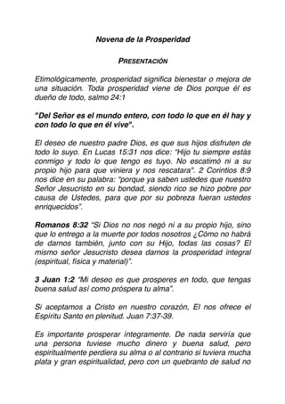 Novena de la Prosperidad | PDF