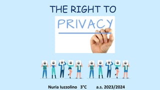 THE RIGHT TO
Nuria Iuzzolino 3°C a.s. 2023/2024
 