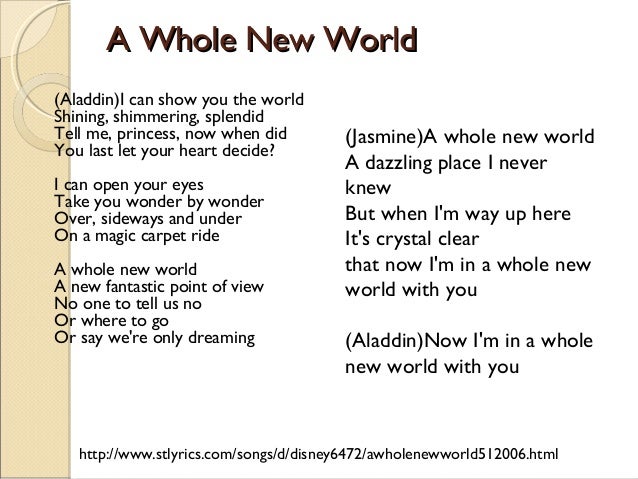 a whole new world hindi lyrics