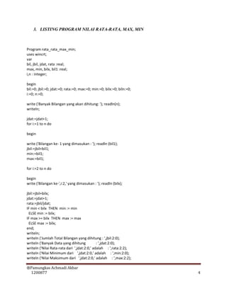 Max/min R Program PROGKOM AVE, MAX,MIN | DOCX