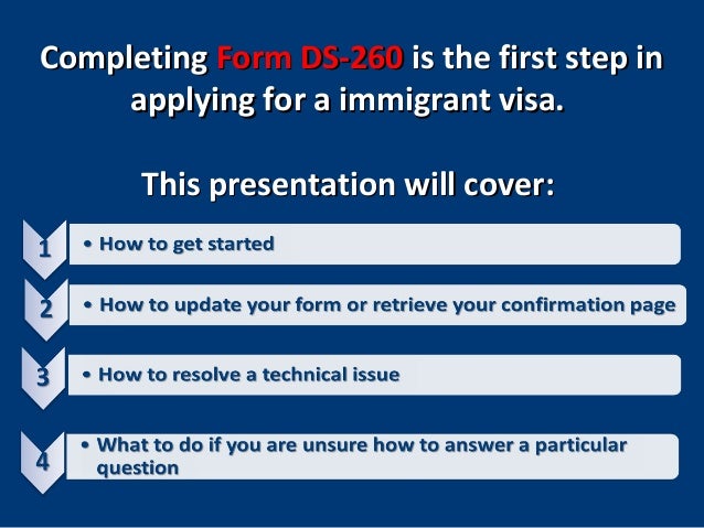 U.S. Immigrant Visas: Completing Form DS-260