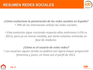 IV Estudio anual Comportamiento de los Españoles en Redes Sociales (Onlinesanita)