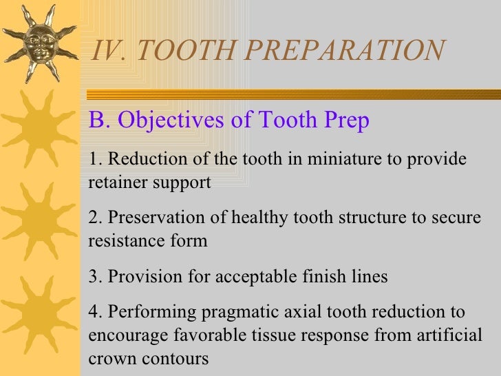 Iv.tooth prep v. occlusion
