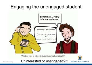 Engaging the unengaged student
Uninterested or unengaged?
 