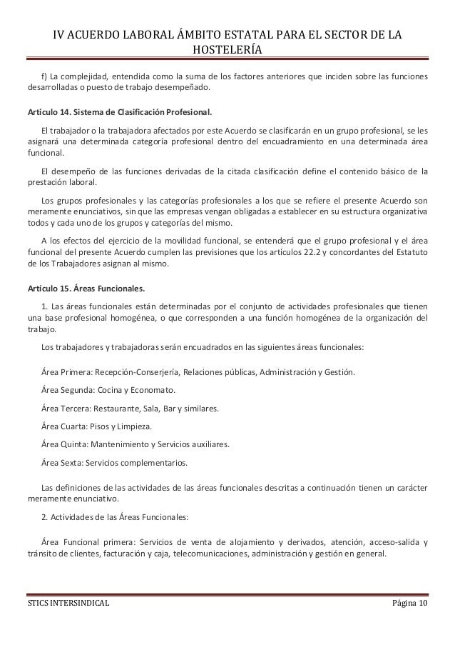 Iv acuerdo estatal hosteleria