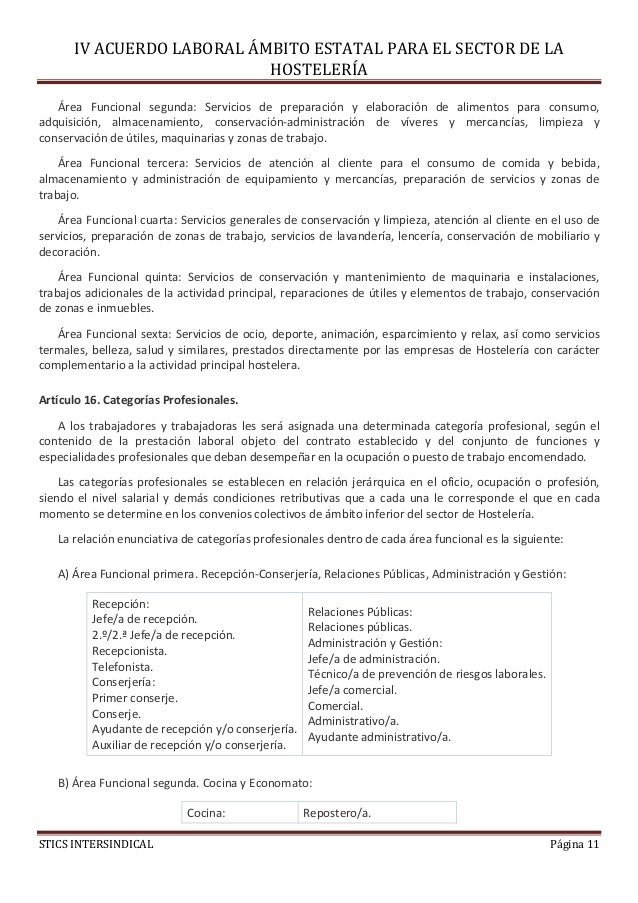 Iv acuerdo estatal hosteleria