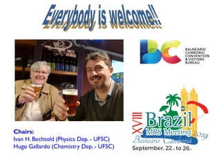 Chairs:
Ivan H. Bechtold (Physics Dep. - UFSC)
Hugo Gallardo (Chemistry Dep. - UFSC)
 