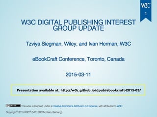 Bringing together the web and digital publishing communities - ebookcraft 2015 - Ivan Herman