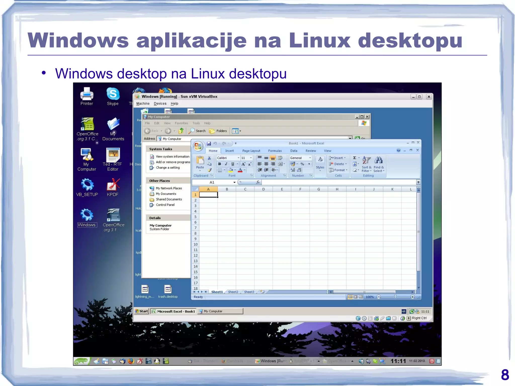 Windows aplikacije na Linux desktopu Windows desktop na Linux desktopu 