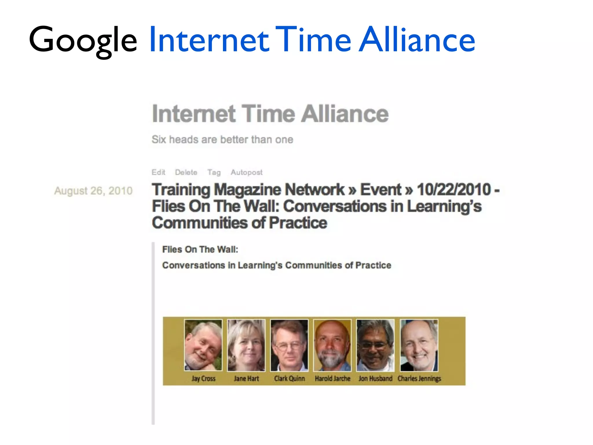 Google Internet Time Alliance
 