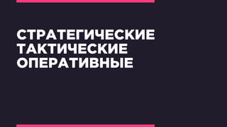 СТРАТЕГИЧЕСКИЕ
ТАКТИЧЕСКИЕ
ОПЕРАТИВНЫЕ
 