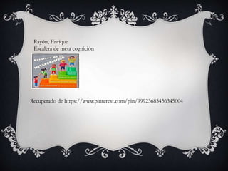 Rayón, Enrique
Escalera de meta cognición
Recuperado de https://www.pinterest.com/pin/99923685456345004
 