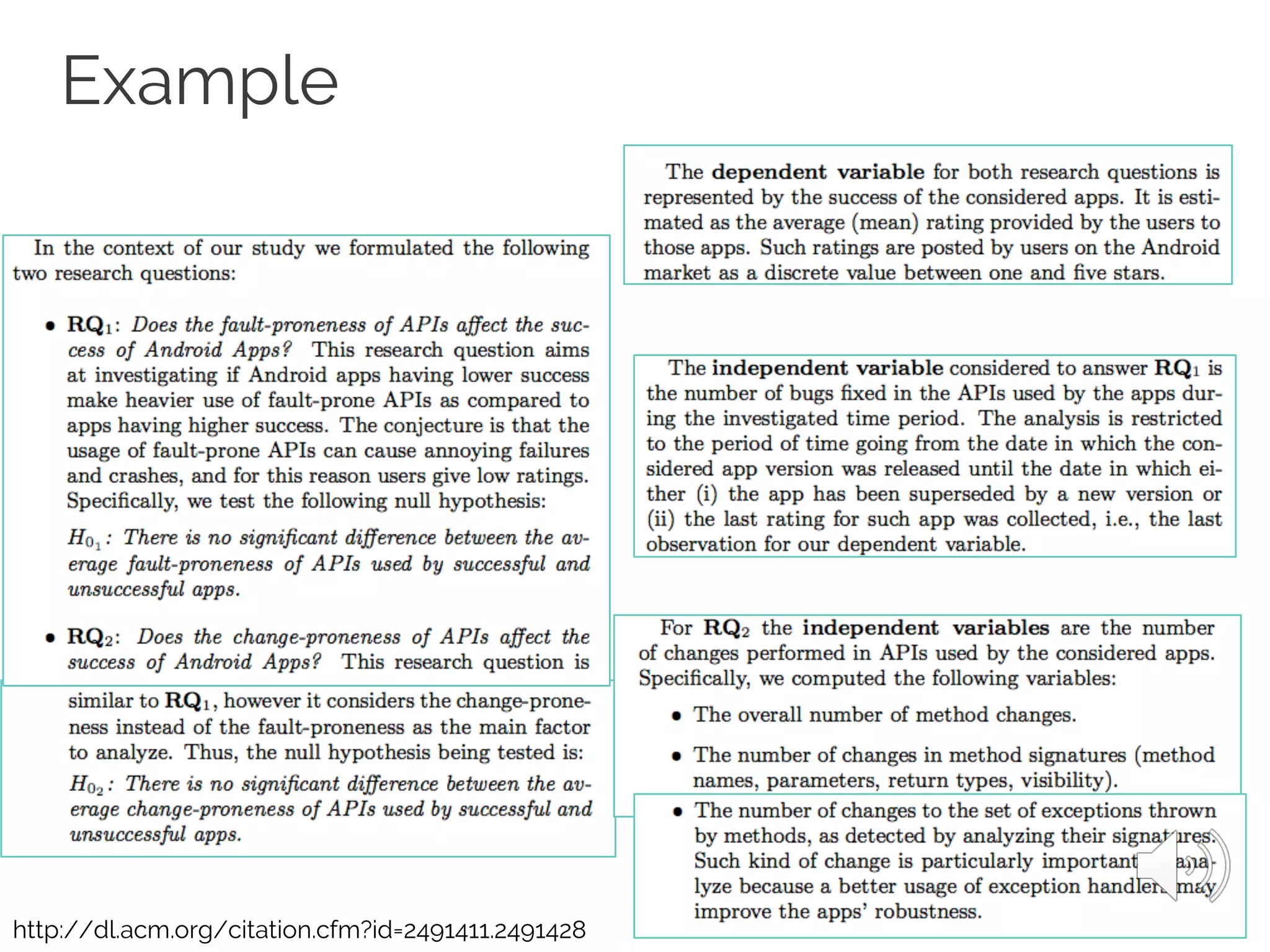 Example
http://dl.acm.org/citation.cfm?id=2491411.2491428
 