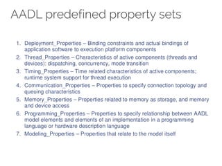 AADL predefined property sets
 