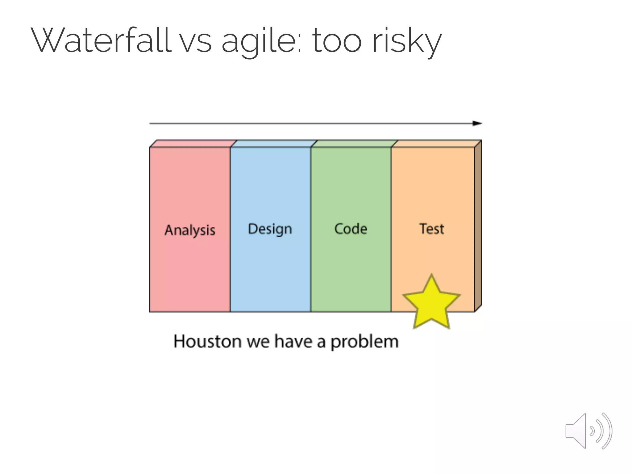 Waterfall vs agile: too risky
 