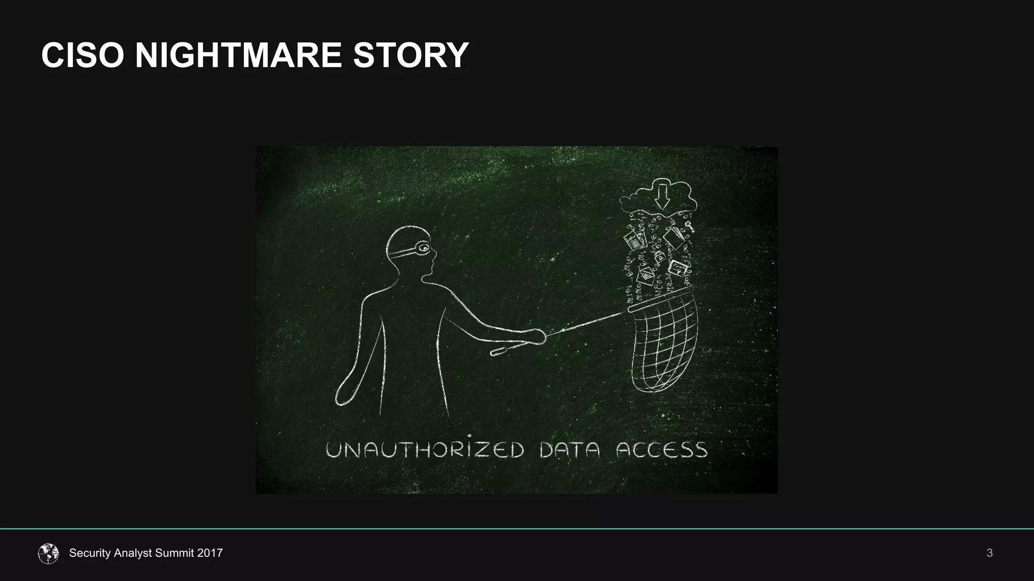 CISO  NIGHTMARE  STORY
3Security  Analyst  Summit  2017
 