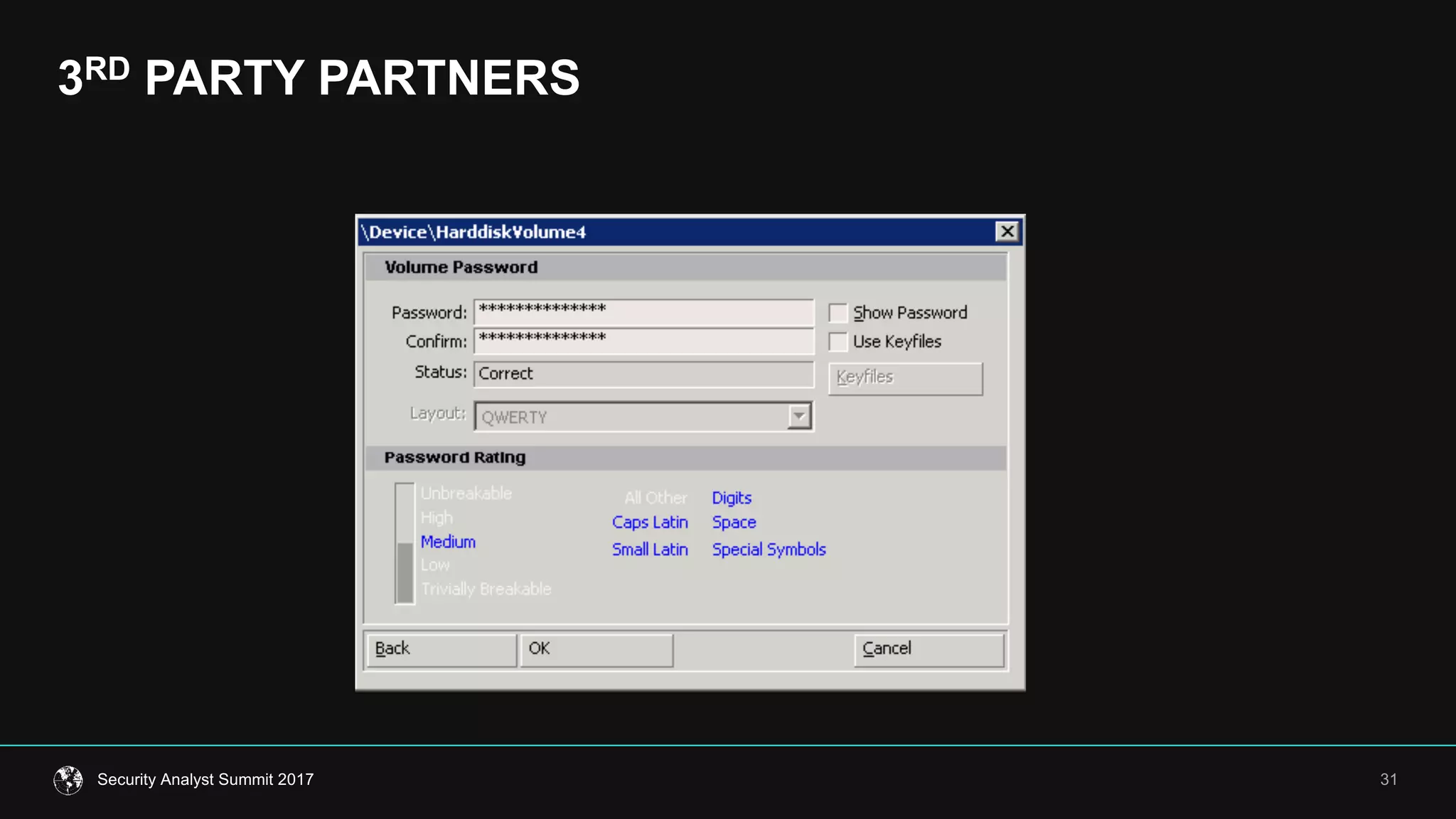 3RD PARTY  PARTNERS
31Security  Analyst  Summit  2017
 