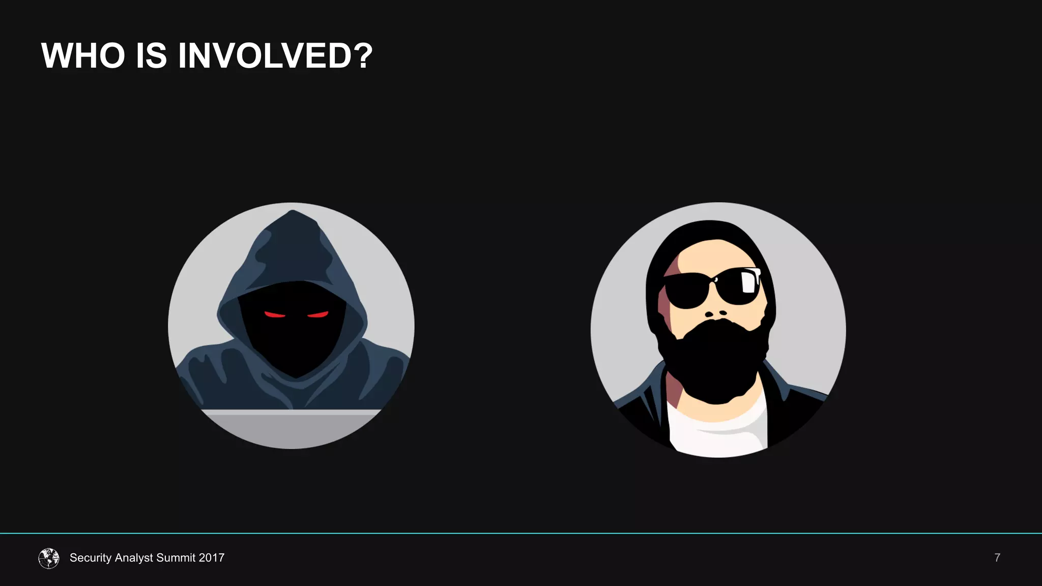 WHO  IS  INVOLVED?
7Security  Analyst  Summit  2017
 