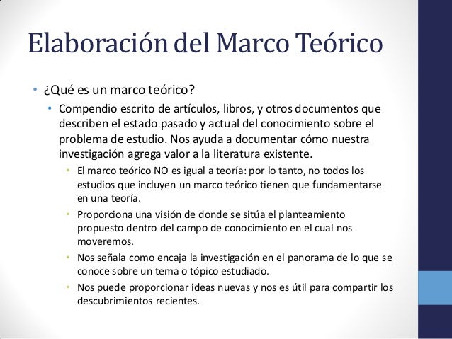 Desarrollo del marco teórico