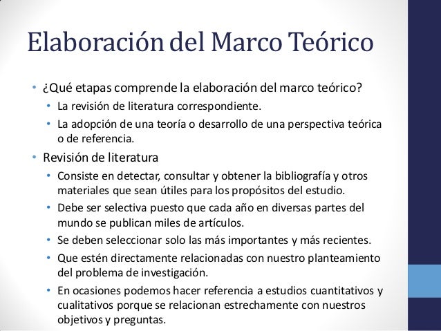 Desarrollo del marco teórico