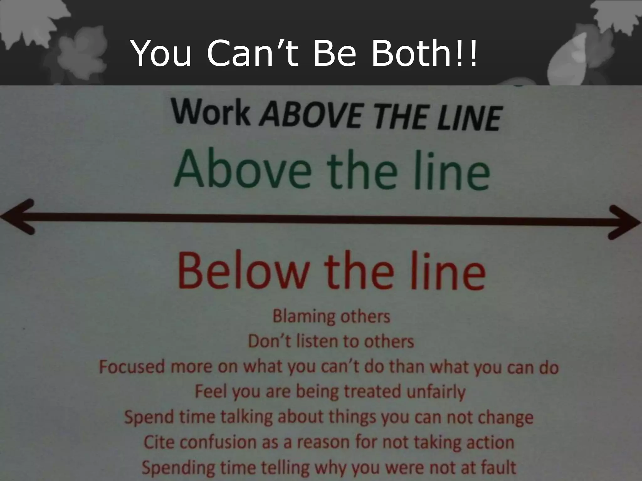 You Can’t Be Both!!
 