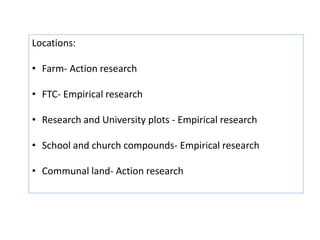 Agricultural intensification, value chain development and human capacity strengthening: How can we build these together