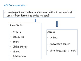 Agricultural intensification, value chain development and human capacity strengthening: How can we build these together