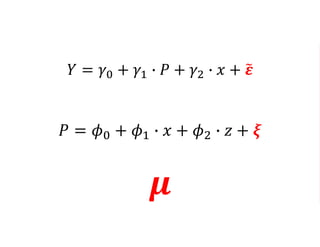 Two-Stage Least Squares
1. Regress 𝑃 on 𝑥 and 𝑧 (i.e. estimate 𝜙s
from 𝑃 = 𝜙0 + 𝜙1 ∙ 𝑥 + 𝜙2 ∙ 𝑧 + 𝜉)
2. Use the fitted/est...