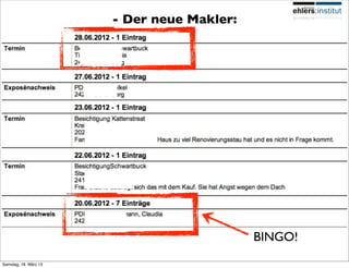- Der neue Makler:




                                            BINGO!
Samstag, 16. März 13
 