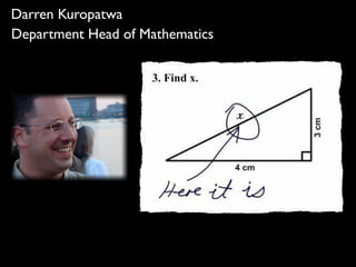 Darren Kuropatwa
Department Head of Mathematics
 
