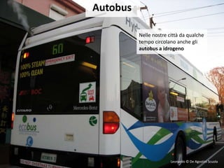 Autobus
Nelle nostre città da qualche
tempo circolano anche gli
autobus a idrogeno
Leonardo © De Agostini Scuola
 