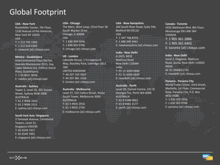 Global Footprint
 USA - New York                      USA - Chicago                          USA - New Hampshire                 Canada - Toronto
 Rockefeller Center, 7th Floor,      The Merc, West Loop, 22nd Floor 30     264 South River Road, Suite 544,    2425 Matheson Blvd. 8th Floor,
 1230 Avenue of the Americas,        South Wacker Drive                     Bedford NH 03110                    Mississauga ON L4W 5K4
 New York NY 10020                   Chicago, IL 60606                      USA                                 CANADA
 USA                                 USA                                    T: 1 347 768 8743                   T: 1 905 361 2886
 T: 1 212 745 1365                   T: 1 630 359 5956                      F: 1 646 349 3441
                                     F: 1 630 303 9706                      E: newhampshire [at] citixsys.com
                                                                                                                F: 1 905 361 6401
 F: 1 212 618 6309
 E: newyork [at] citixsys.com        E: chicago [at] citixsys.com                                               E: toronto [at] citixsys.com
                                                                            India - New Delhi
 Mexico - Guadalajara                UK - London                            A-24/5, MCIE                        India - New Delhi
 InterContinental Plaza Del Sol,     Lakeside House, 1 Furzeground          Mathura Road                        Level 2, Elegance, Mathura
 Avenida Moctezuma 3515, Esq.        Way, Stockley Park, Uxbridge UB11      New Delhi 110044                    Road, Jasola, New Delhi 110025
 López Mateos Sur, Edificio Astral   1BD                                    India                               INDIA
 Plaza, Guadalajara,                 UNITED KINGDOM                         T: 91 11 4269 6666                  M: 91 9560022735
 T: 1 55 8421 9659                   T: 44 207 193 5607                     F: 91 11 4269 6600                  E: newdelhi [at] citixsys.com
 E: mexico [at] citixsys.com         F: 44 207 681 1016                     E: newdelhi [at] citixsys.com
                                     E: london [at] citixsys.com                                                Panama - Panama City
 Australia - Sydney                                                         Australia - Perth                   World Trade Center, 53rd Street,
 Tower 2, Level 20, 201 Sussex       Australia - Melbourne                  Level 29, Forrest Centre, 221 St    Marbella, 1st Floor, Commercial
 Street, Sydney NSW 2000             Level 27, 525 Collins Street, Rialto   Georges Tce, Perth WA 6000          Area, Panama City, P.O. Box
 AUSTRALIA                           South Tower, Melbourne 3000            AUSTRALIA                           0832-0588
 T: 61 2 9006 1616                   AUSTRALIA                              T: 61 8 9288 0662                   T: 1 630 359 5956
 F: 61 2 9006 1515                   T: 61 3 9935 2916                      F: 61 8 9481 3177                   F: 1 630 303 9706
 E: sydney [at] citixsys.com         F: 61 3 9935 2750                      E: perth [at] citixsys.com          E: panama [at] citixsys.com
                                     E: melbourne [at] citixsys.com
 South East Asia- Singapore
 3 Temasek Avenue, Centennial
 Towers, Level 21,
 Singapore 039190
 T: 65 6549 7417
 F: 65 6549 7001
 E: singapore [at] citixsys.com
 