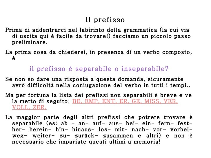 I verbi composti