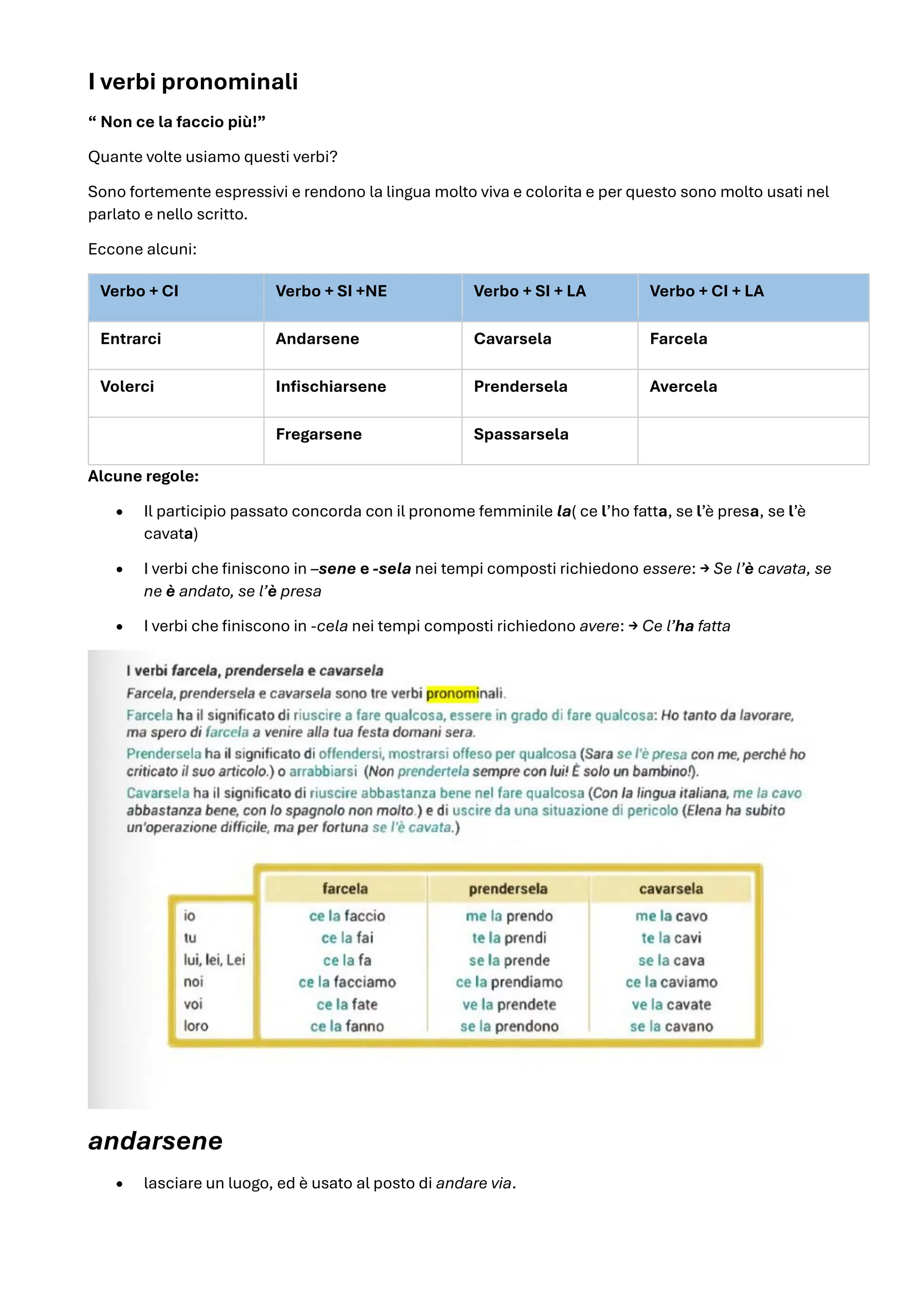 lista dei verbi pronominali e di cosa sono, verbi riflessivi pdf | PDF