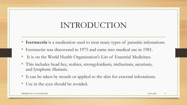Ivermection Mechanism of action | PPTX | Infectious Diseases | Diseases ...