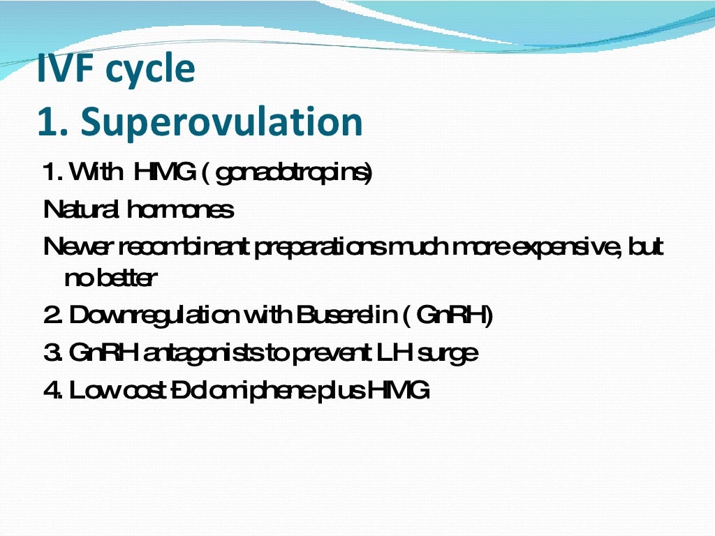IVF cycle 1. Superovulation 1.