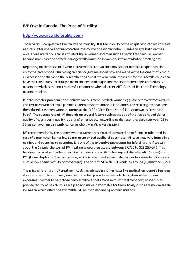 IVF Cost in Canada The Price of Fertility