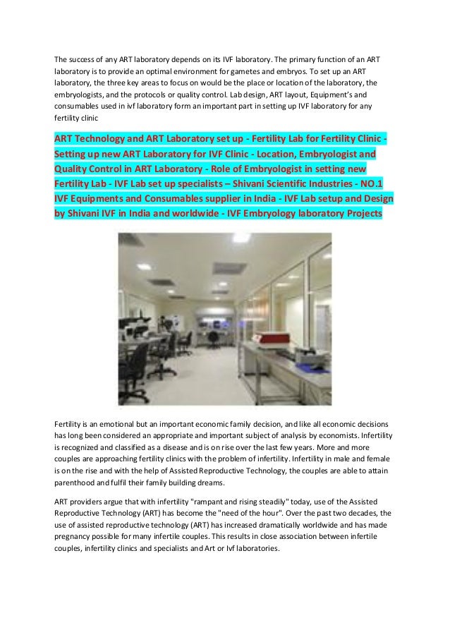 Setting up new ART Laboratory for IVF Clinic