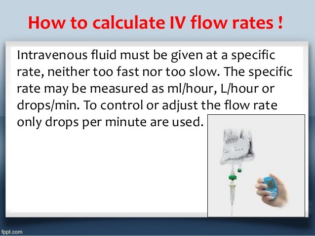 Iv Flow Rate Chart